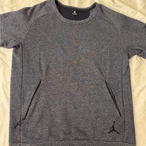 Nike Air Jordan 802181 010 ICON Fleece Retro Men's Sweatshirt Grey Size XL